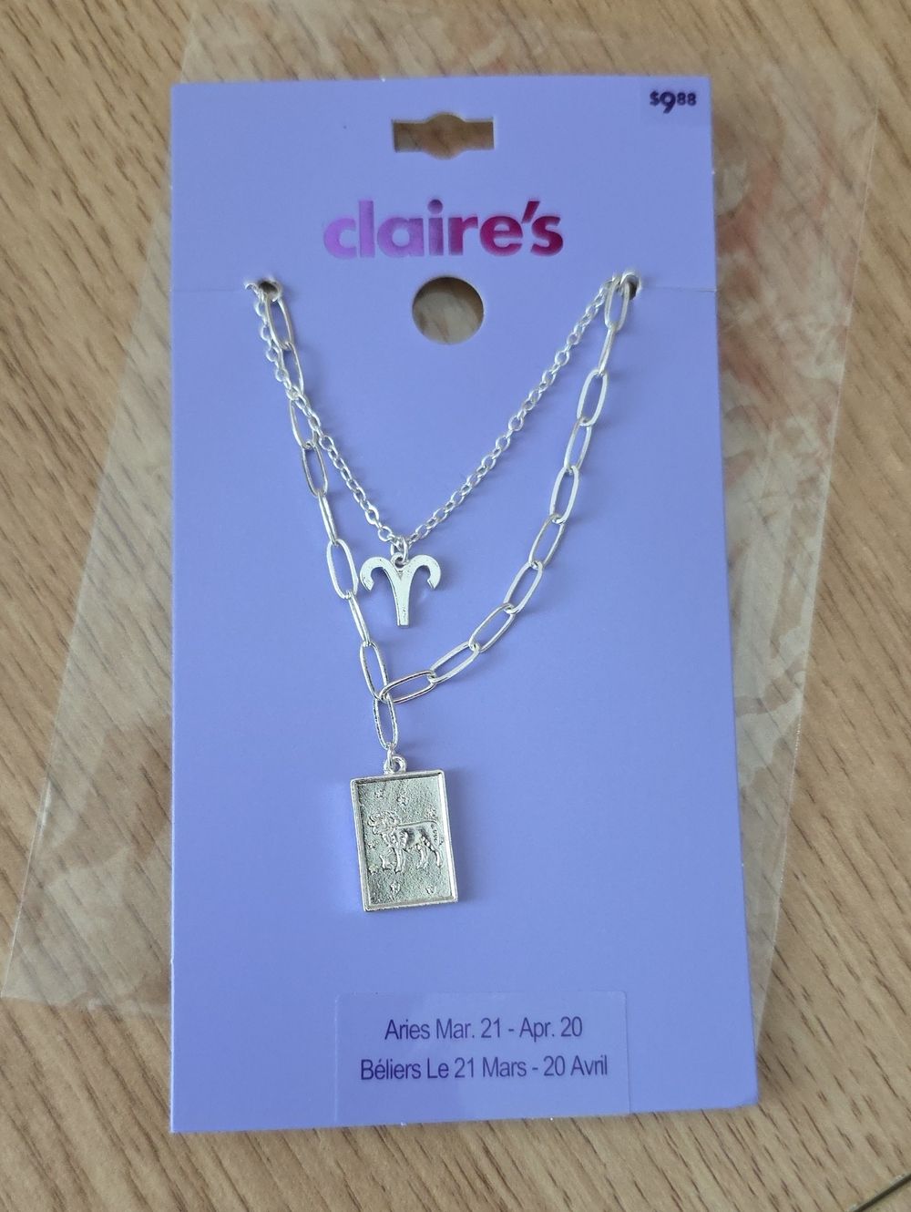 Claire's Aries Zodiac Double-Layer Necklace